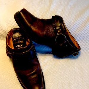 Frye harness mules